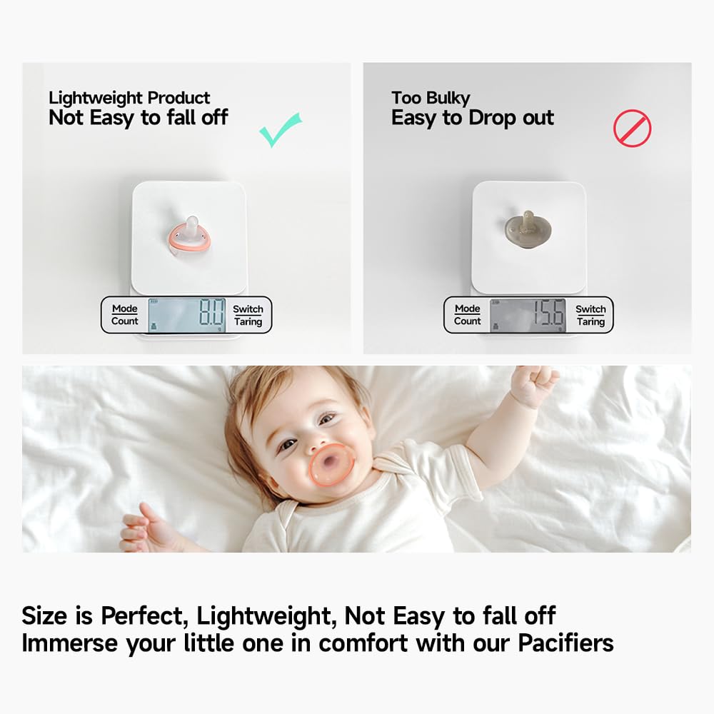 Detalle 1 de Garkoko Breast-Like Baby Pacifiers, 5-Pack, One-Piece Silicone, 0–6 Months
