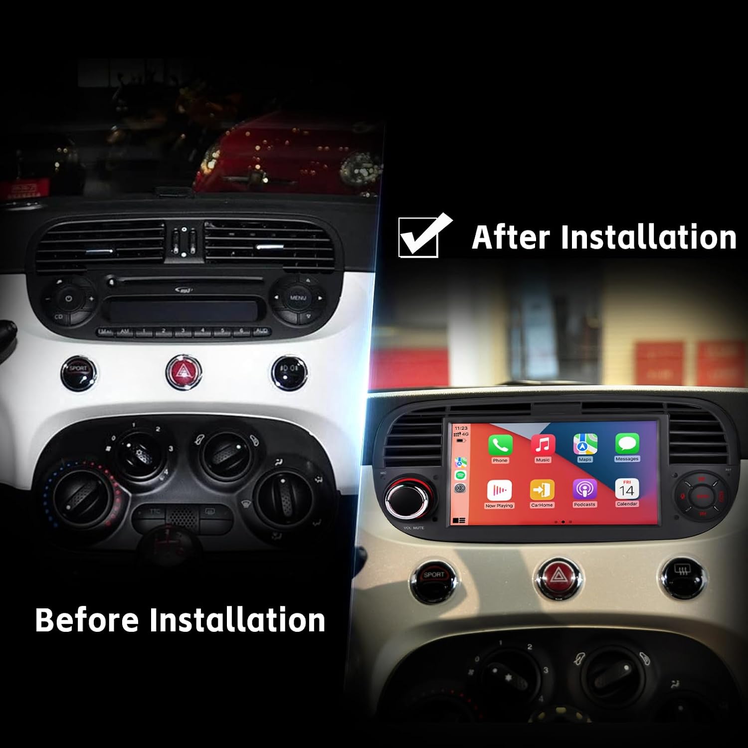 Thumbnail 6 de Autoradio per Fiat 500 2007-2015 con Car Play/Android Auto wireless, SWC, USB e Mirror Link