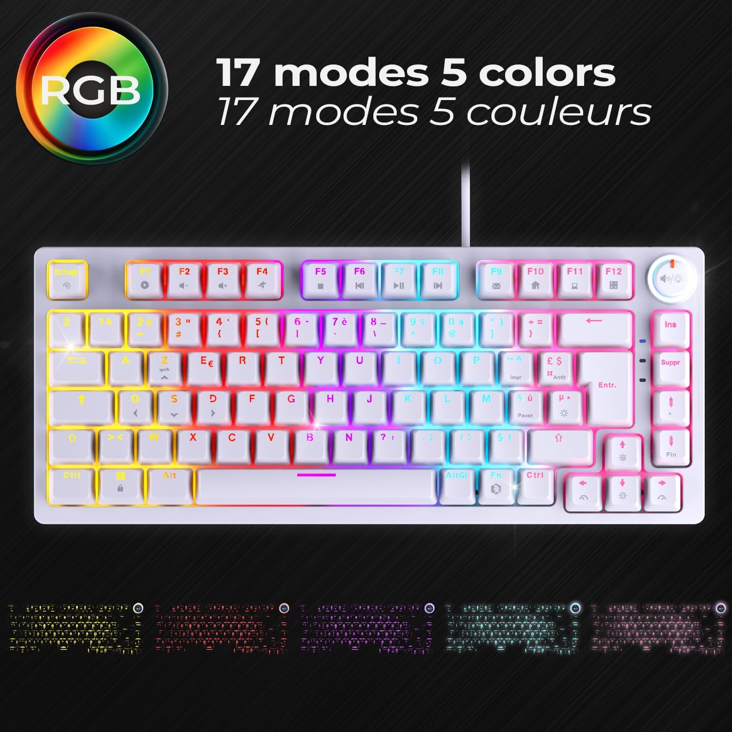 Thumbnail 3 de Empire Gaming K248 Tastiera Gaming Wired con switch meccanici MX Red, RGB e 82 tasti (FR AZERTY, Type-C)