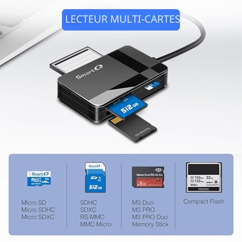 Detalle 2 de SmartQ C368: Lecteur de cartes USB 3.0 quatre-en-un, Plug N Play