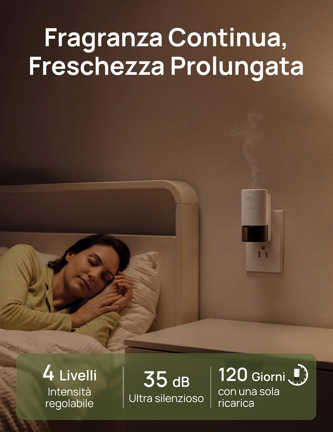 Detalle de SenseFlow SF101 PRO Diffusore di Oli Essenziali Ultrasuoni senza Acqua – Teak e Tabacco