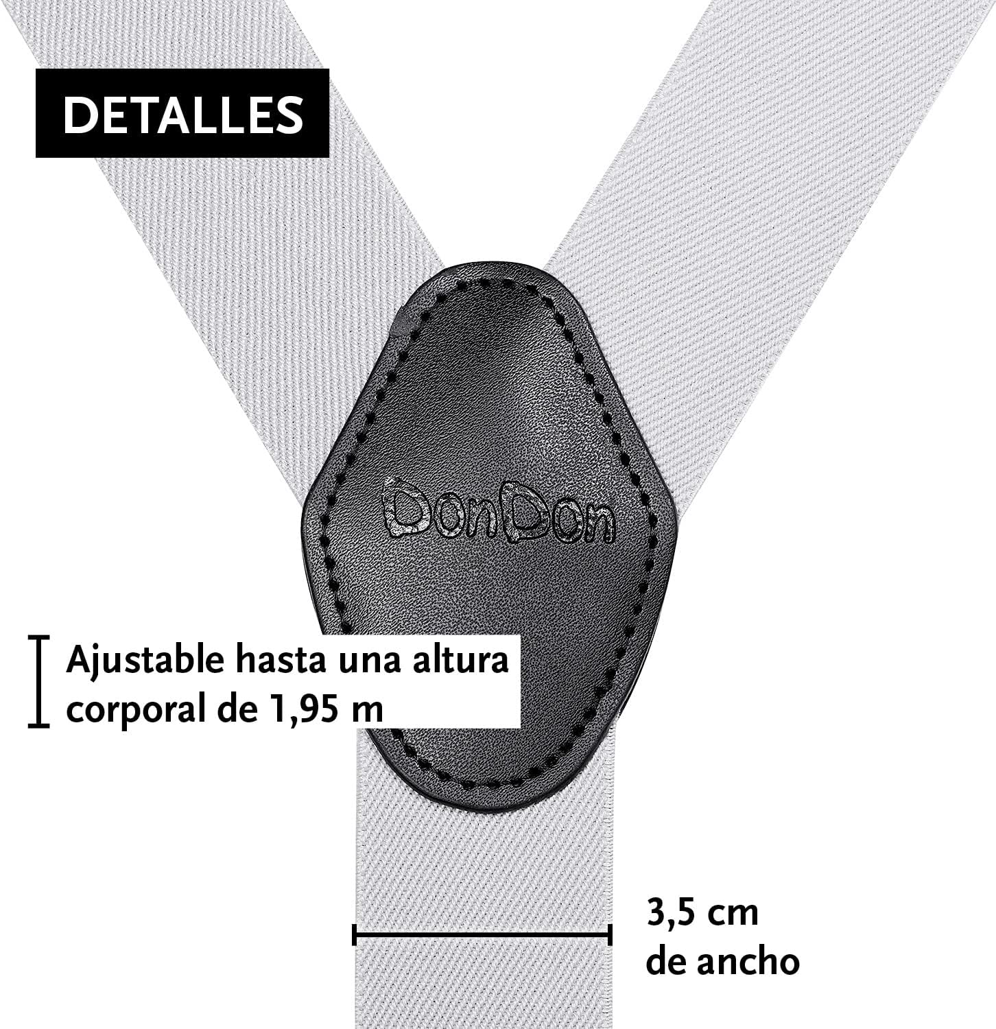 Detalle de DonDon Tirantes hombre anchos 3,5 cm