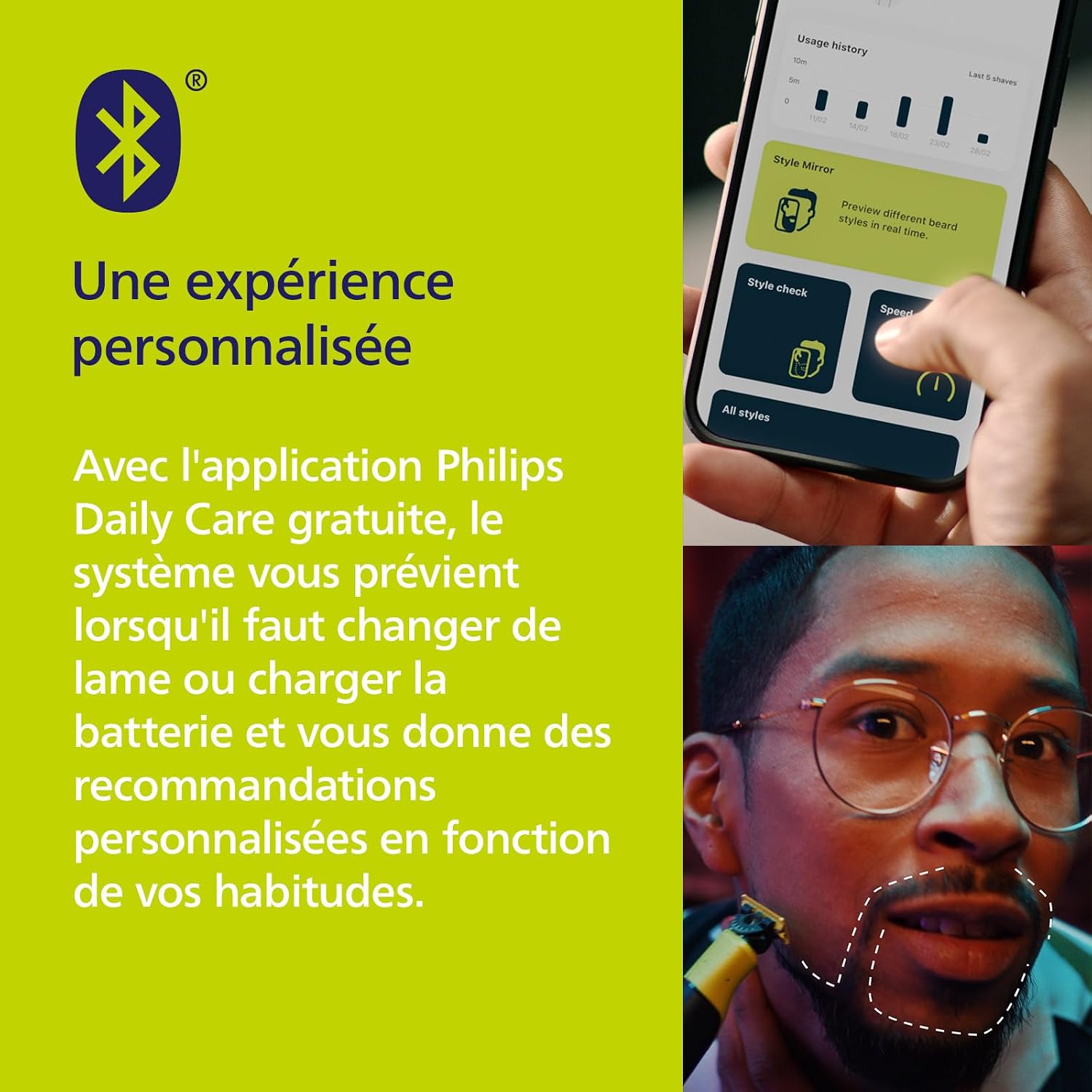 Thumbnail 6 de Philips OneBlade 360 avec connectivité — rasage et tonte visage et corps (QP4631/30)