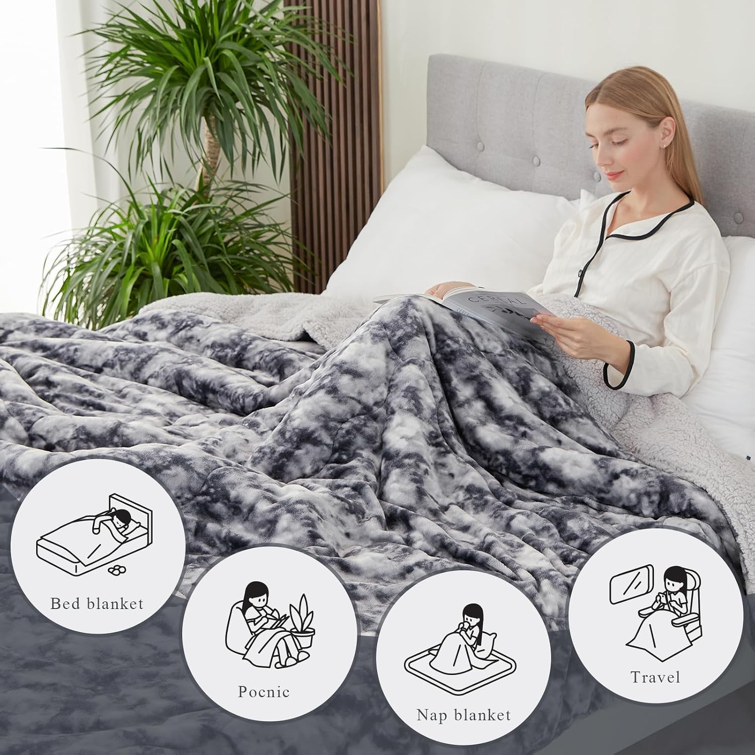 Thumbnail 5 de CHOSHOME Couverture 220x240cm Couverture Sherpa 🛋