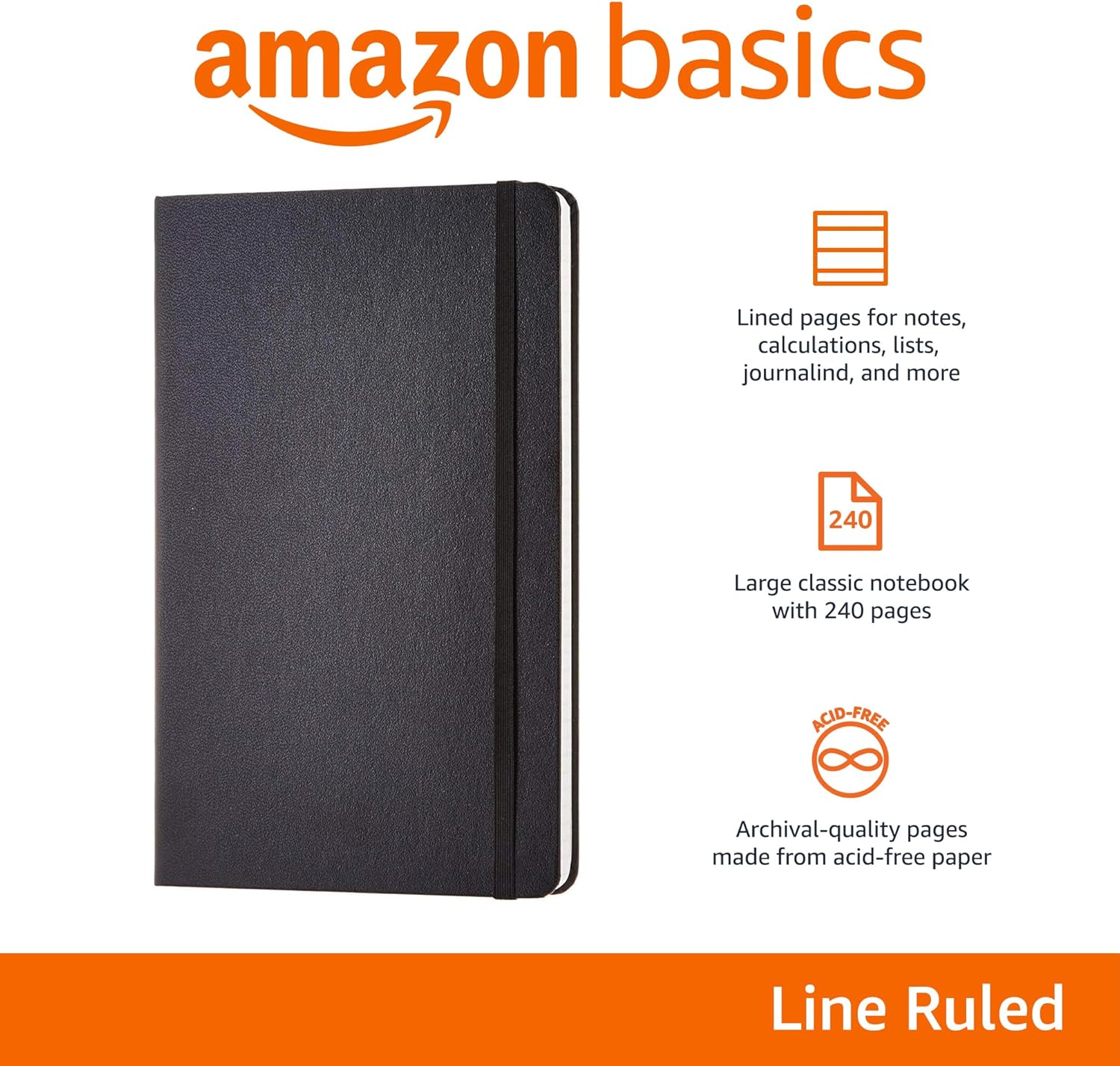 Thumbnail 1 de Amazon Basics Classic Notebook A5 plain, black 📒