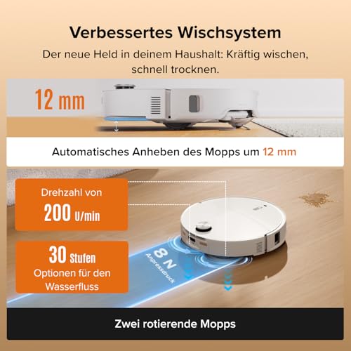 Detalle de roborock Qrevo Edge 2 Set Saugroboter mit Wischfunktion & Hebarem Wischmopp
