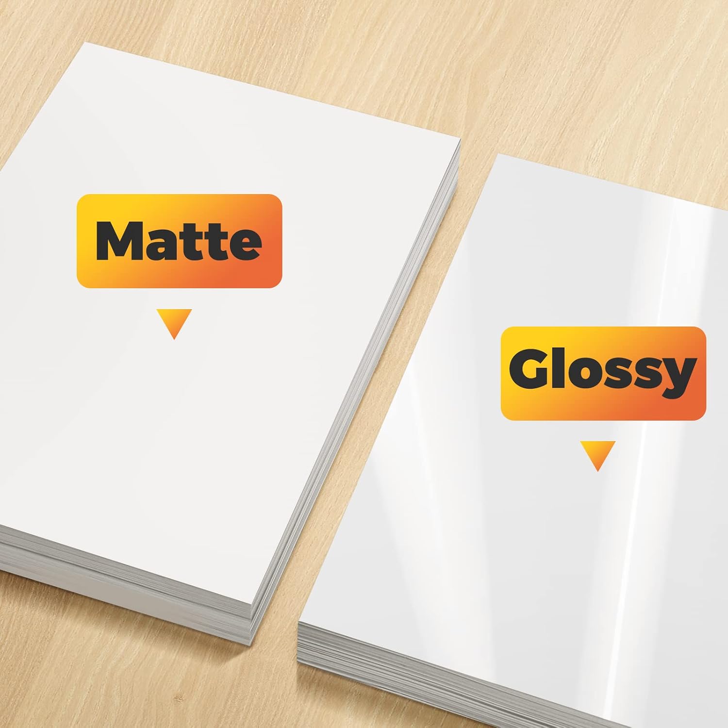 Detalle 2 de HTVRONT Printable Vinyl Sticker Paper, 8.5 x 11 in, 100 Sheets, Glossy White