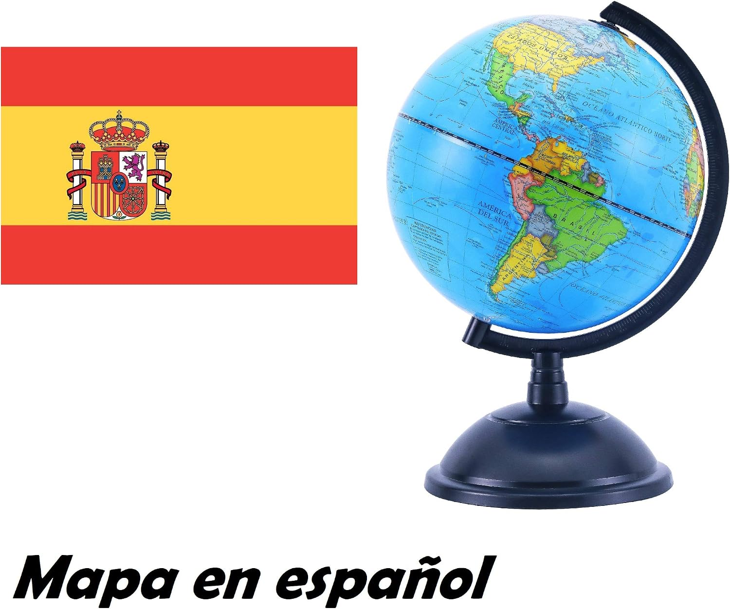Detalle 2 de Exerz 20cm Globo Terráqueo mapa en español 🌍