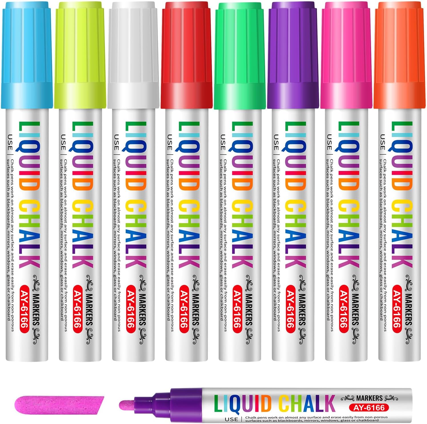 Vinabo Feutre Craie Vitre Effacable – 8 couleurs pour Tableau et surfaces non poreuses
