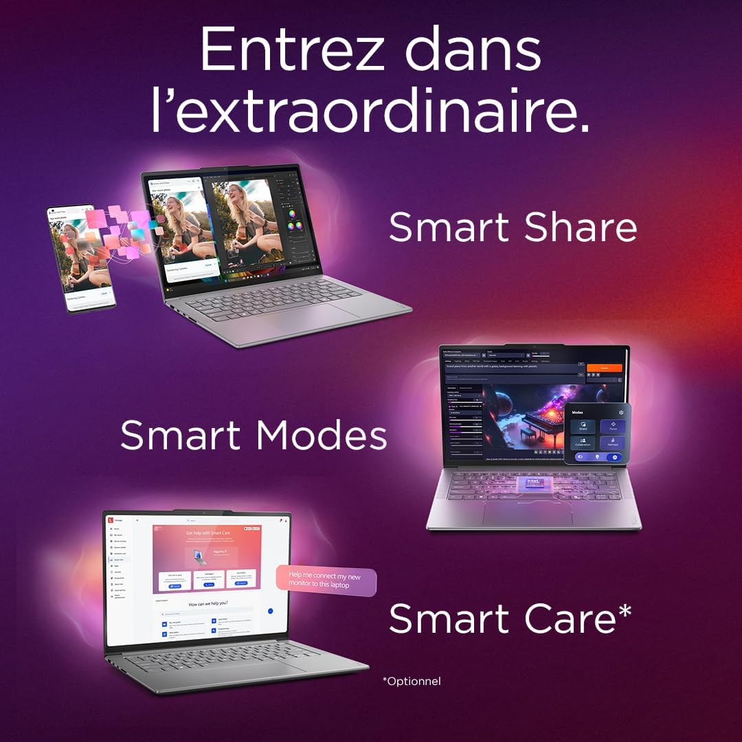 Thumbnail 3 de Lenovo Yoga Pro 7 14IAH10 : PC portable 14" OLED tactile 3K 120 Hz (Intel Arrow Ultra 9, 32 Go, 1 To) en AZERTY