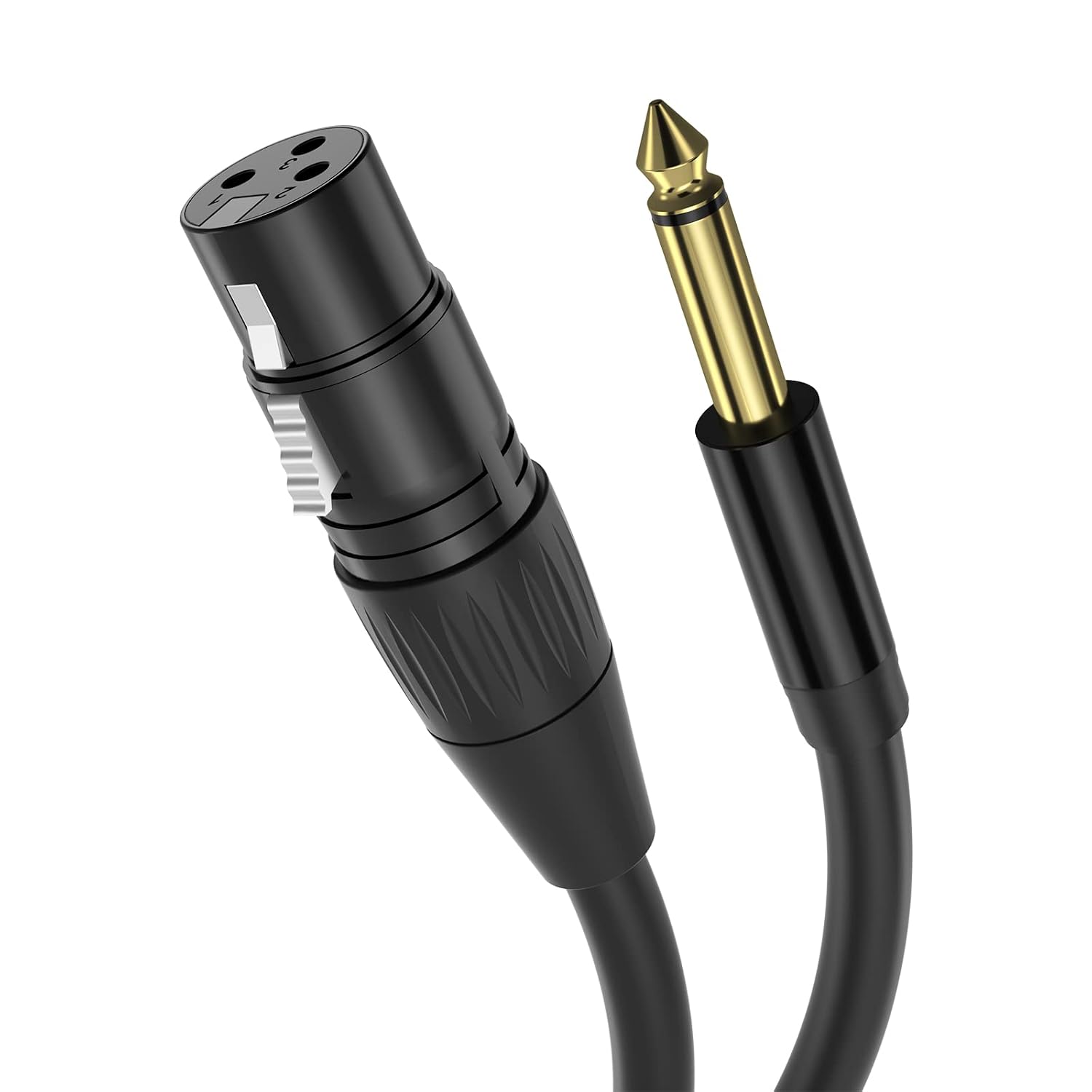 Detalle de Yinker 3 m XLR auf Klinke 6,35 mm Mikrofonkabel – Stereo 1/4 Zoll TRS Buchse zu XLR Stecker
