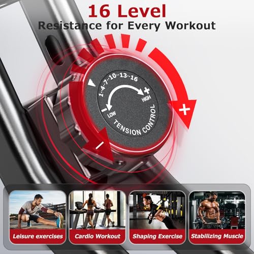 Thumbnail 1 de Vannect Bicicleta estática plegable con 16 niveles de resistencia magnética y monitor LCD (para casa)