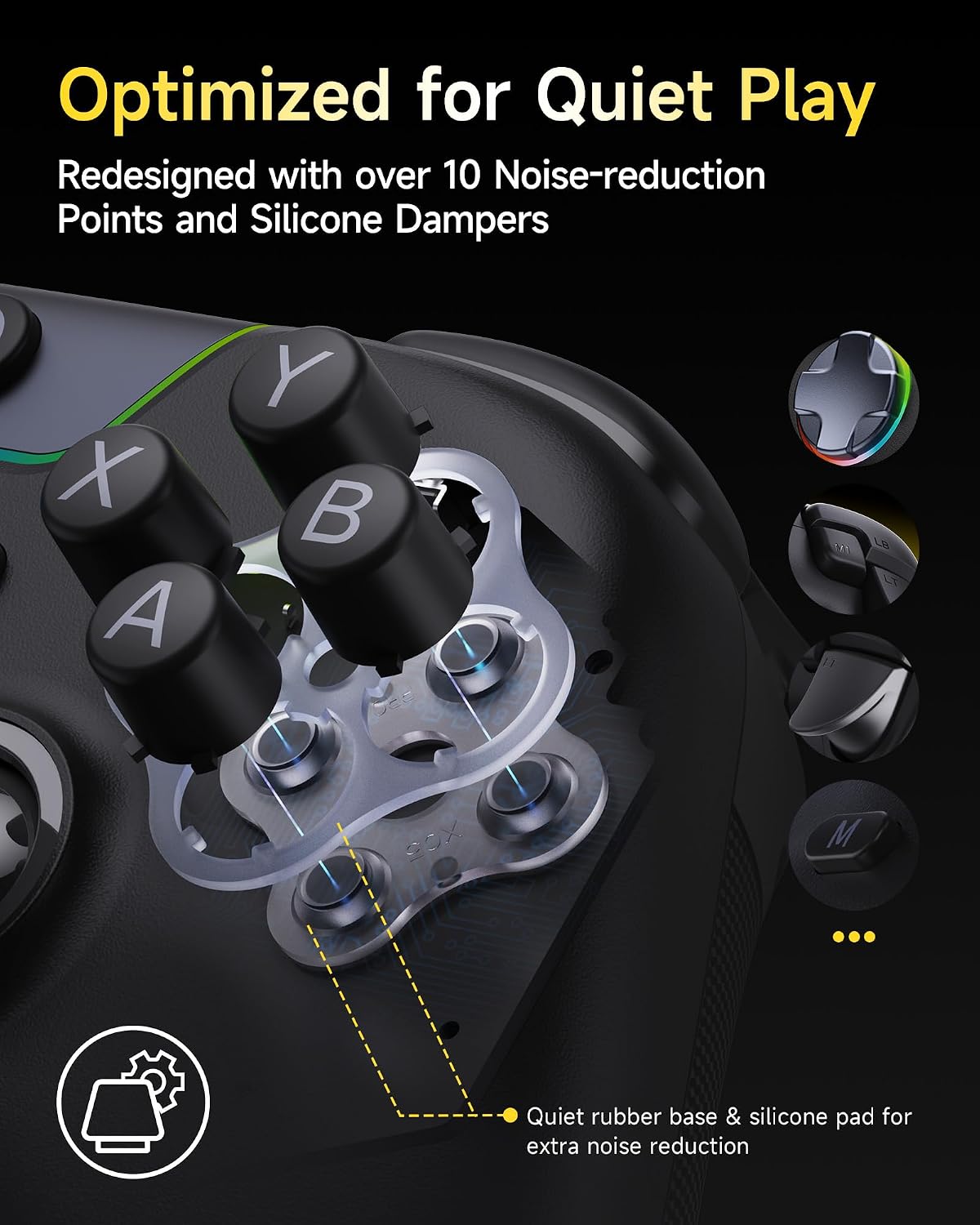Detalle de EasySMX X05Pro Wireless Controller with Charging Dock – Versatile PC, Switch, Android & iOS Pick