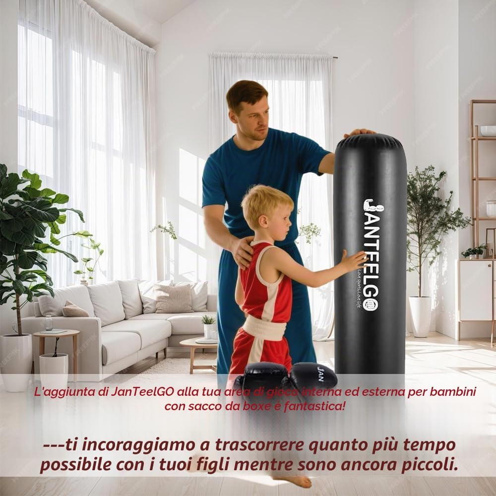 Thumbnail 2 de Sacco da Boxe da Terra JanTeelGO 150 cm con Guantoni per Bambini (3–12 anni)