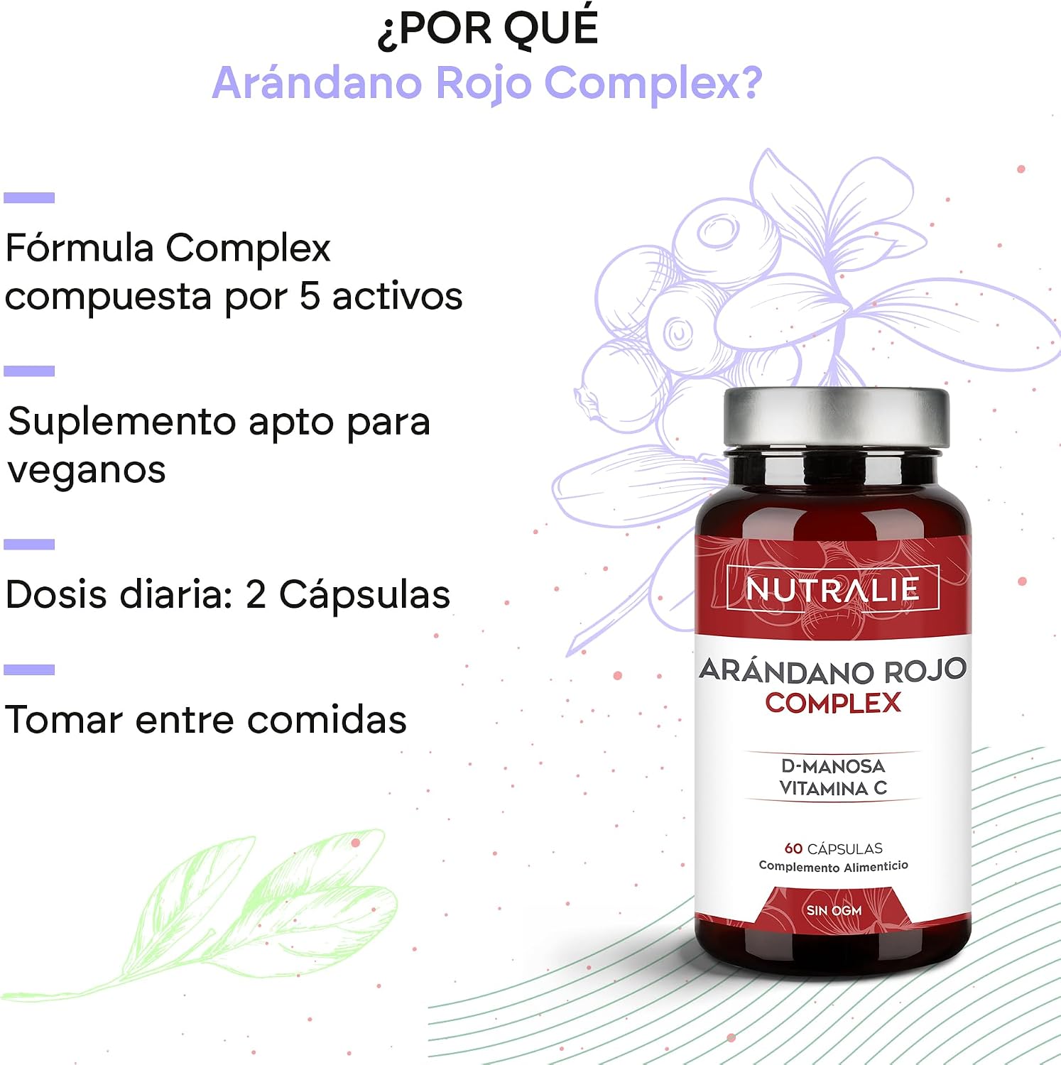 Detalle de NUTRALIE Cranberry Complex 60 cápsulas 1 mes