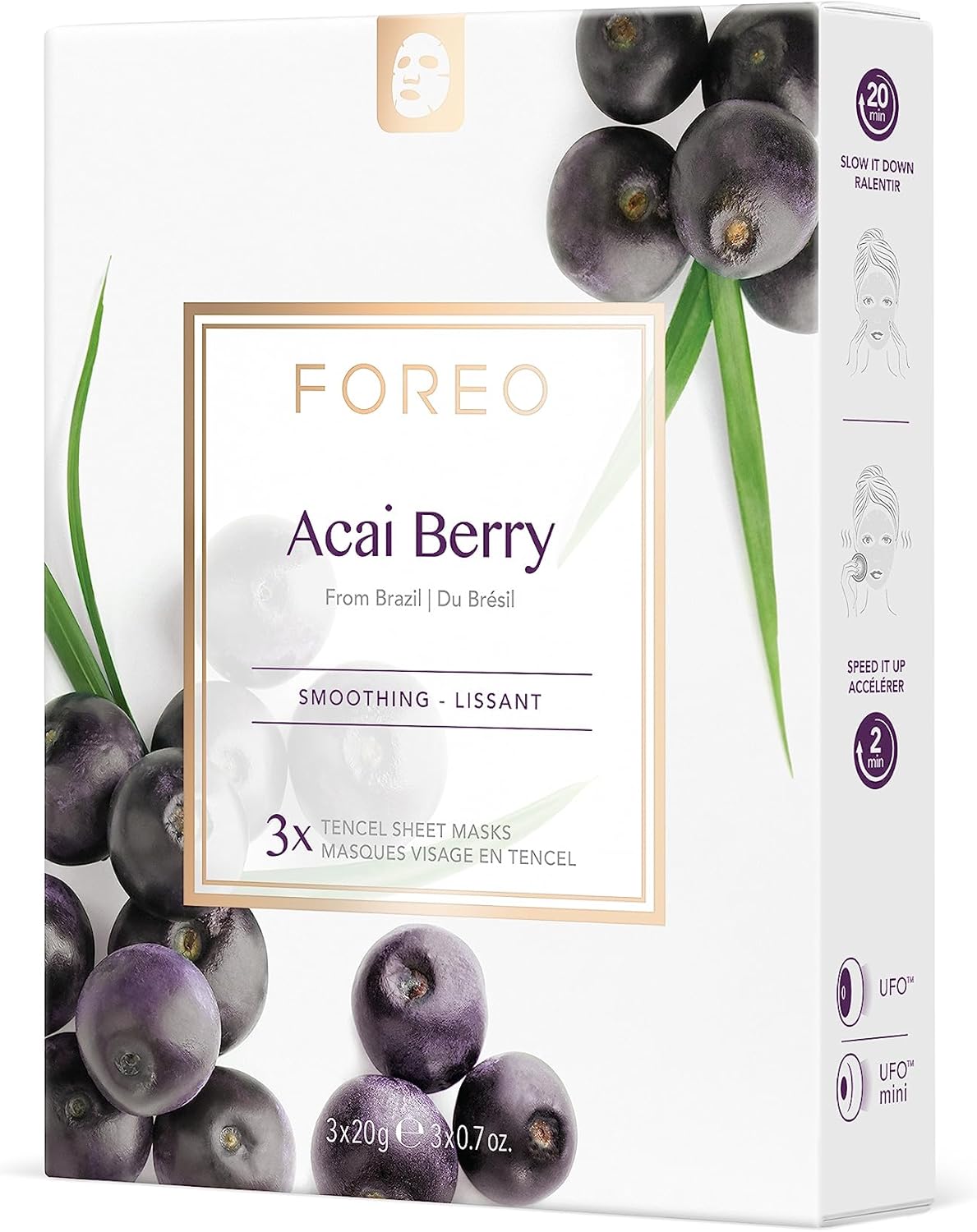 Thumbnail 2 de FOREO Masque Tissu UFO Baies d'Açaï pack 3 🧖♀
