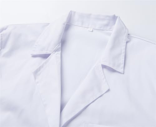 Detalle 1 de MISEMIYA Bata de Laboratorio para Mujer 1832: bata médica blanca larga con manga larga y cinturón trasero