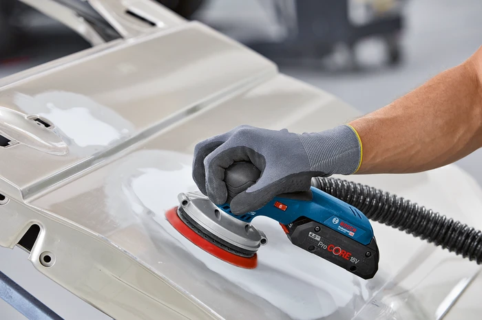 Detalle de Bosch Professional GEX 18V-125 (ohne Akku) – kabelloser Exzenterschleifer