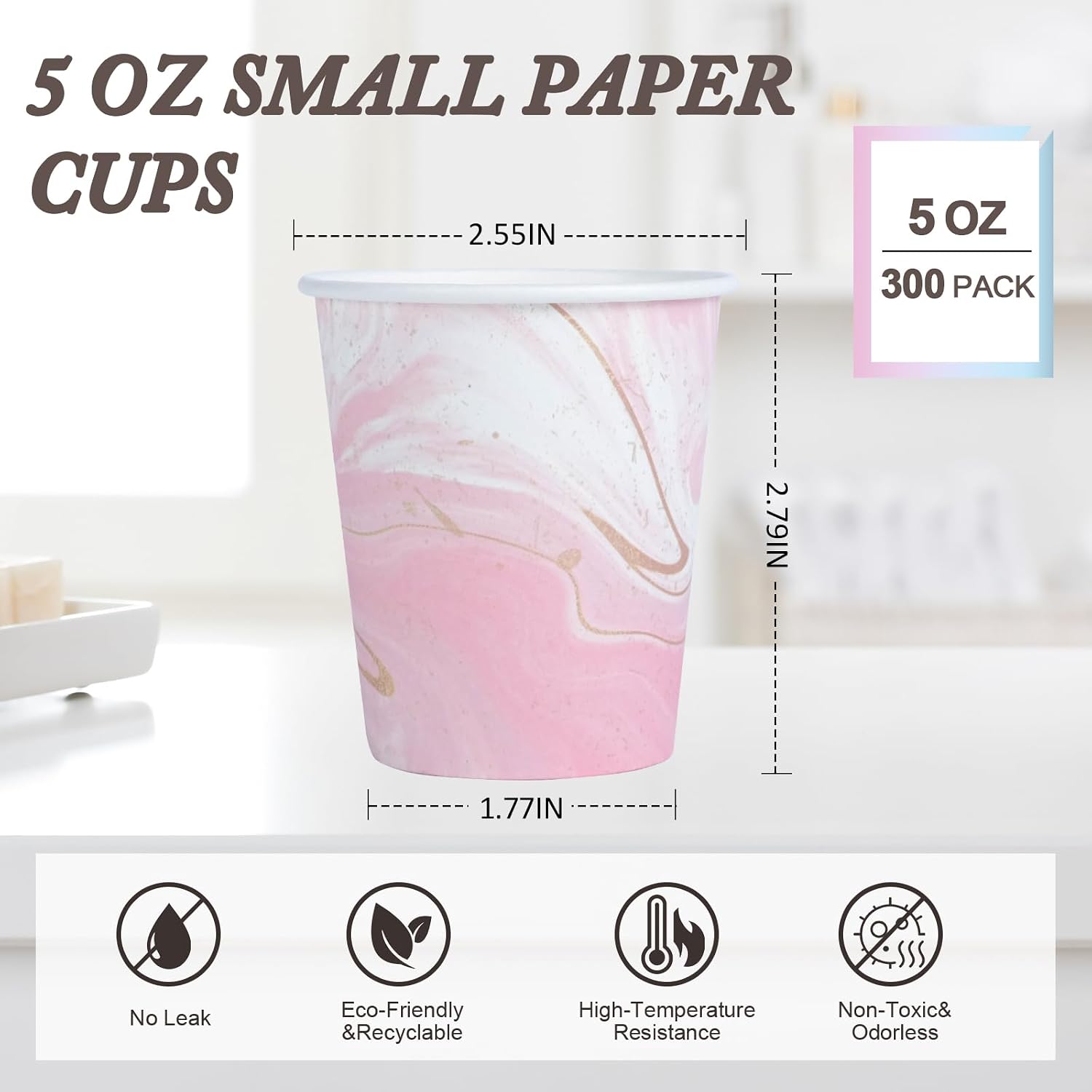 Detalle 2 de Huifany 5 oz Paper Cups 300 Pack 🥤