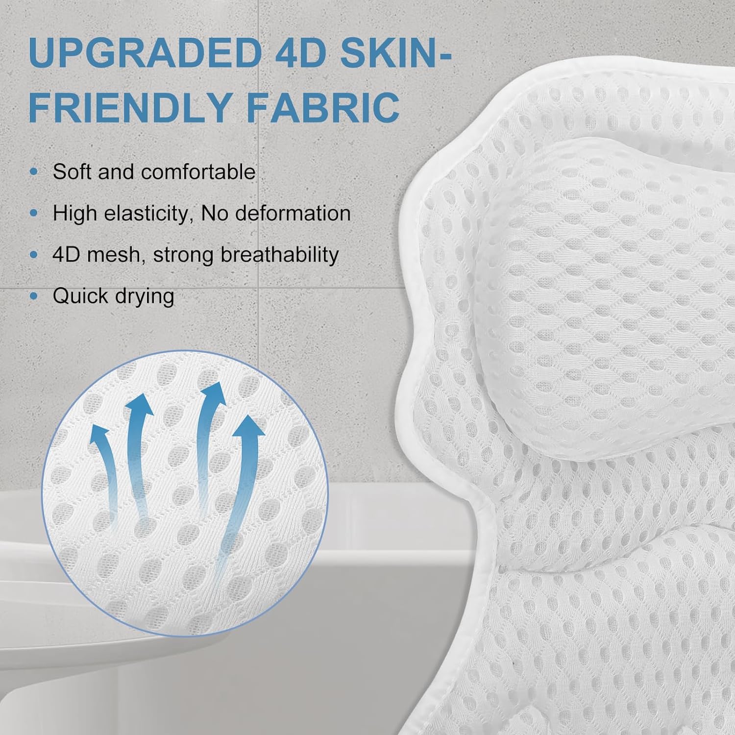 Detalle 2 de SetSail Bath Pillow 6‑Cup ergonomic tub pillow