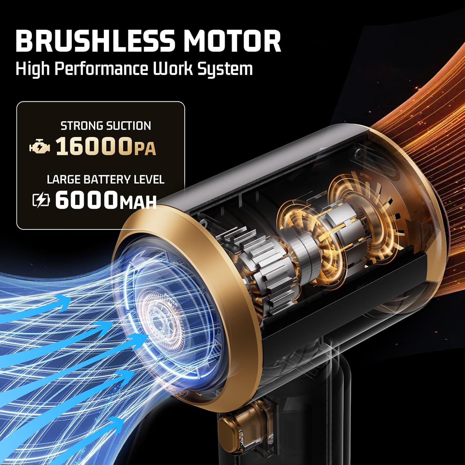 Thumbnail 1 de JIXINMIYUE Cordless Car Vacuum Cleaner — 16000Pa, Brushless Motor, HEPA, 7-in-1 Kit