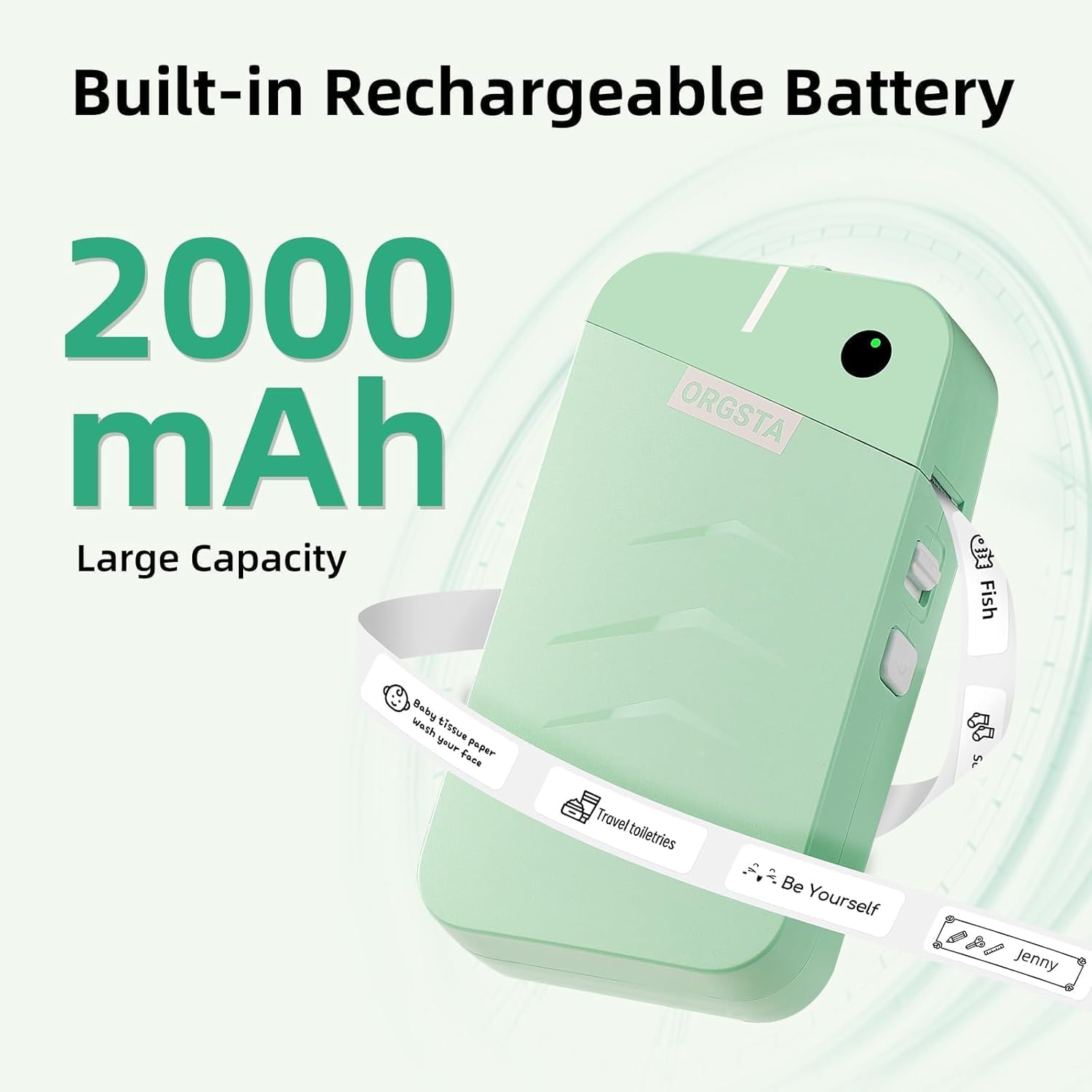 Thumbnail 5 de ORGSTA Label Maker Machine 2000 mAh Bluetooth