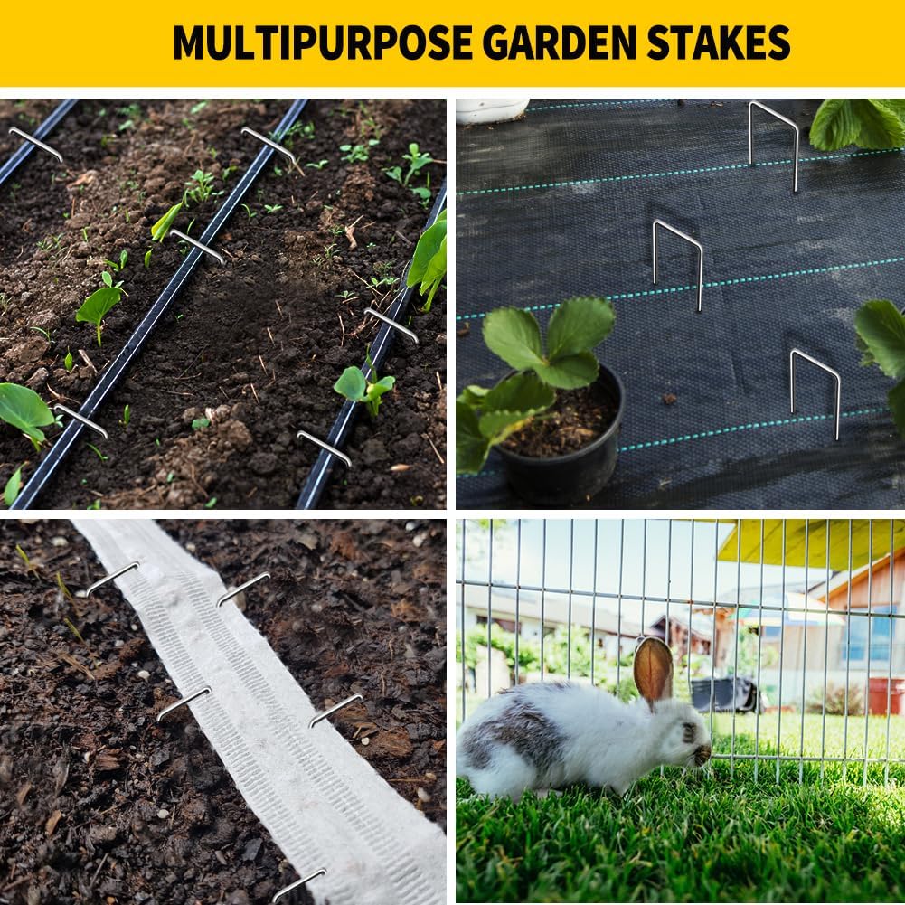 Thumbnail 5 de Garden Pegs 45 Pack: Galvanised 4 inch U-shaped stakes for weed membrane, fabric and more