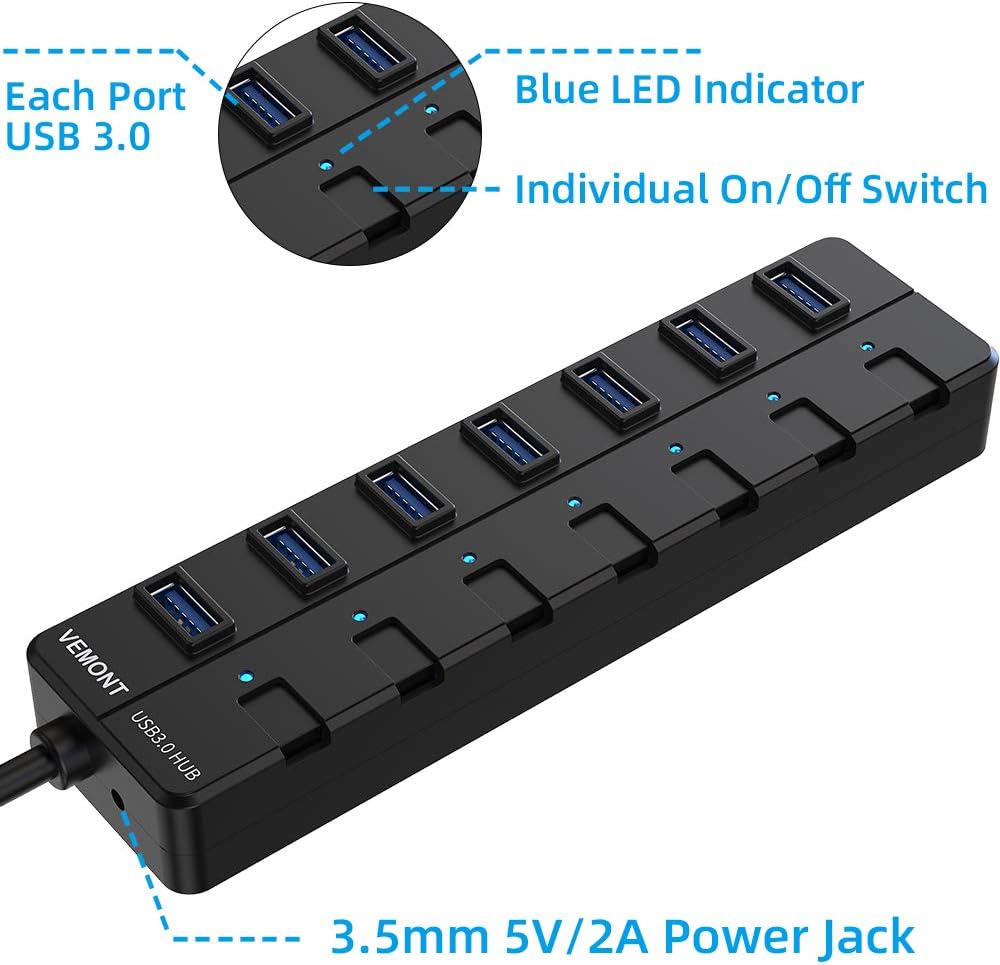 Thumbnail 4 de VEMONT 7-Port USB 3.0 Hub