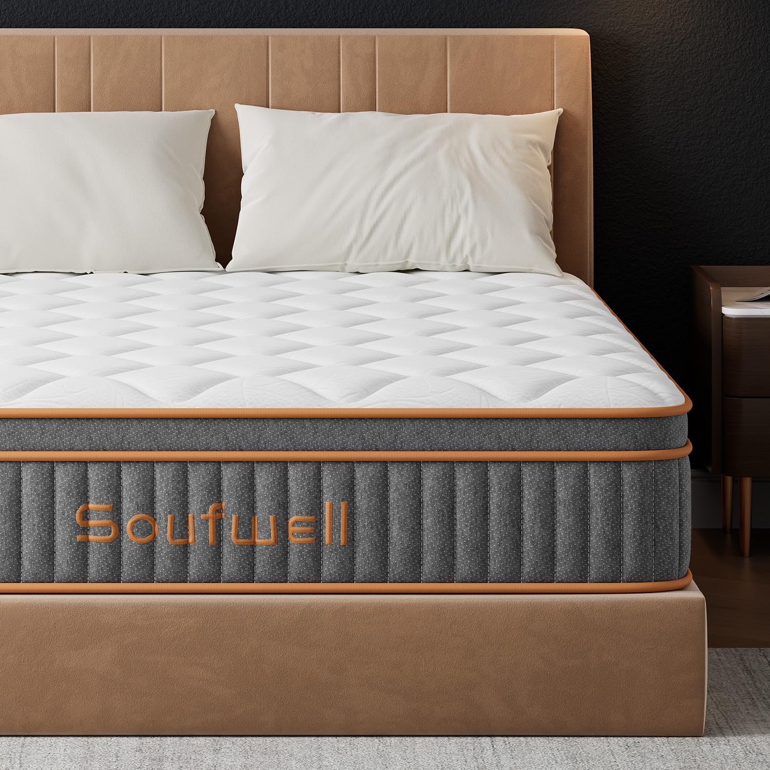 Detalle de Soufwell Double Mattress 135x190 25cm Hybrid 4ft 6 Mattress with Memory Foam & Pocket Springs