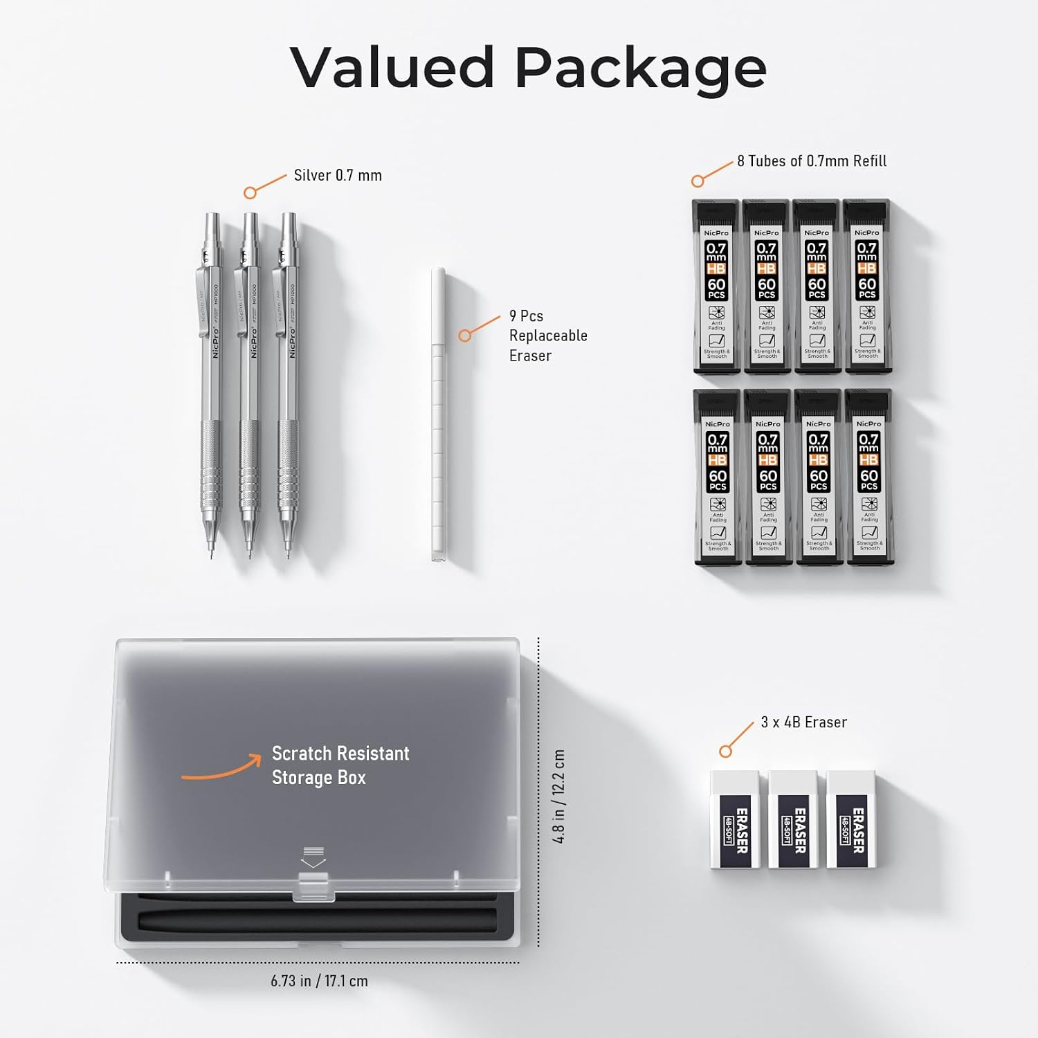 Thumbnail 6 de Nicpro MP1000 0.7mm Metal Mechanical Pencil Set