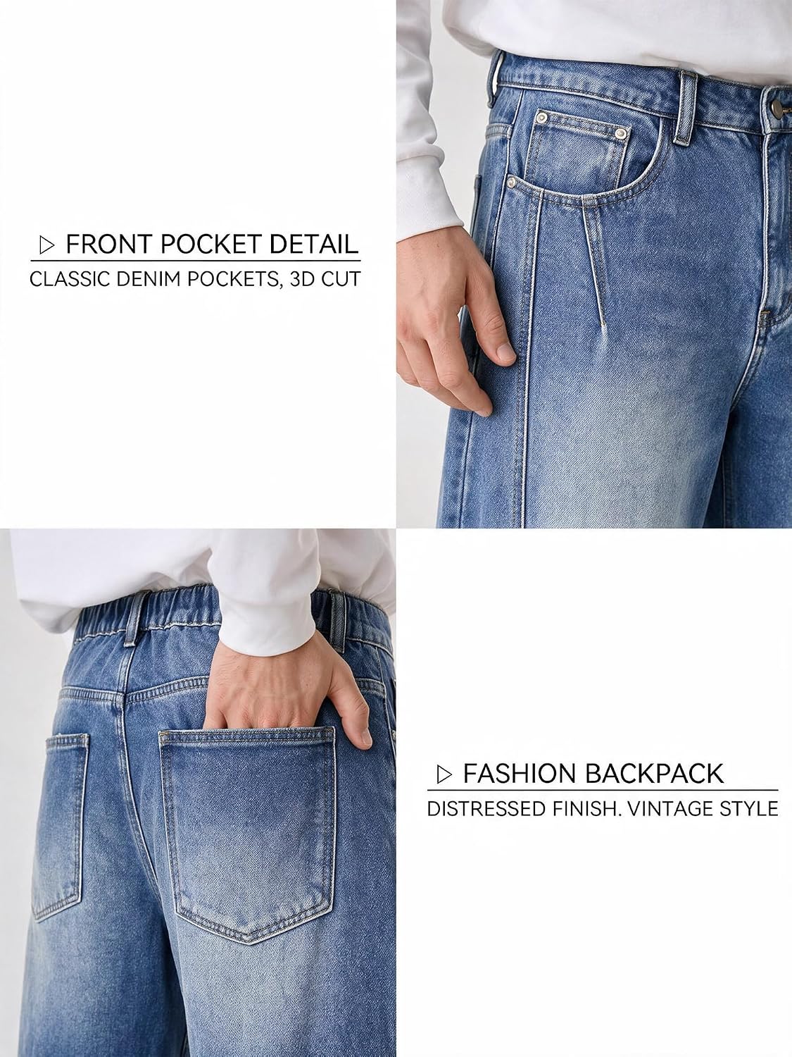 Thumbnail 5 de PLEPAN Men's Jeans, Relaxed Fit