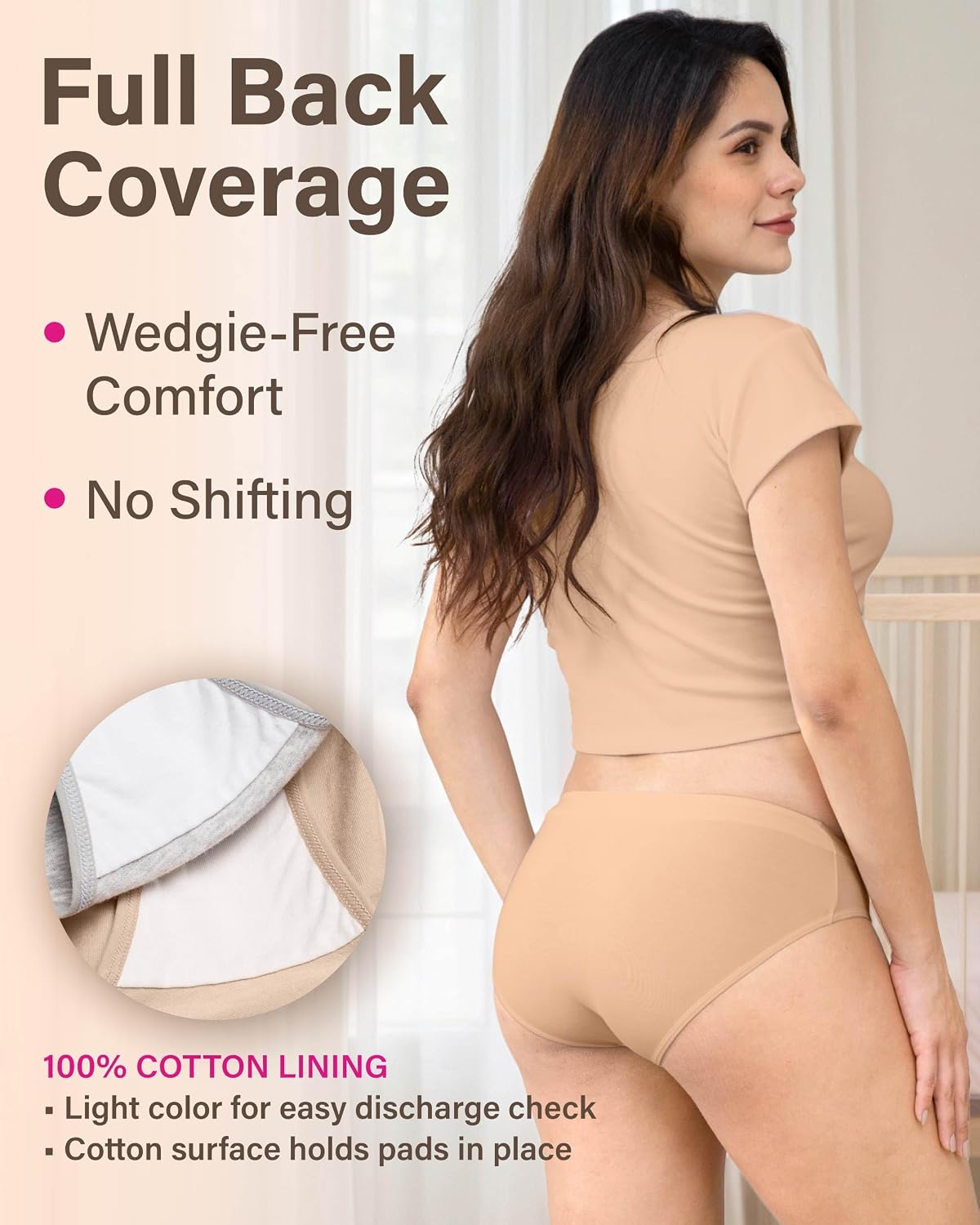 Detalle de Intimate Portal Umstandsunterhosen Damen Baumwolle (Unterbauch) 6er-Pack – Bikini-Form für Schwangerschaft & Wochenbett