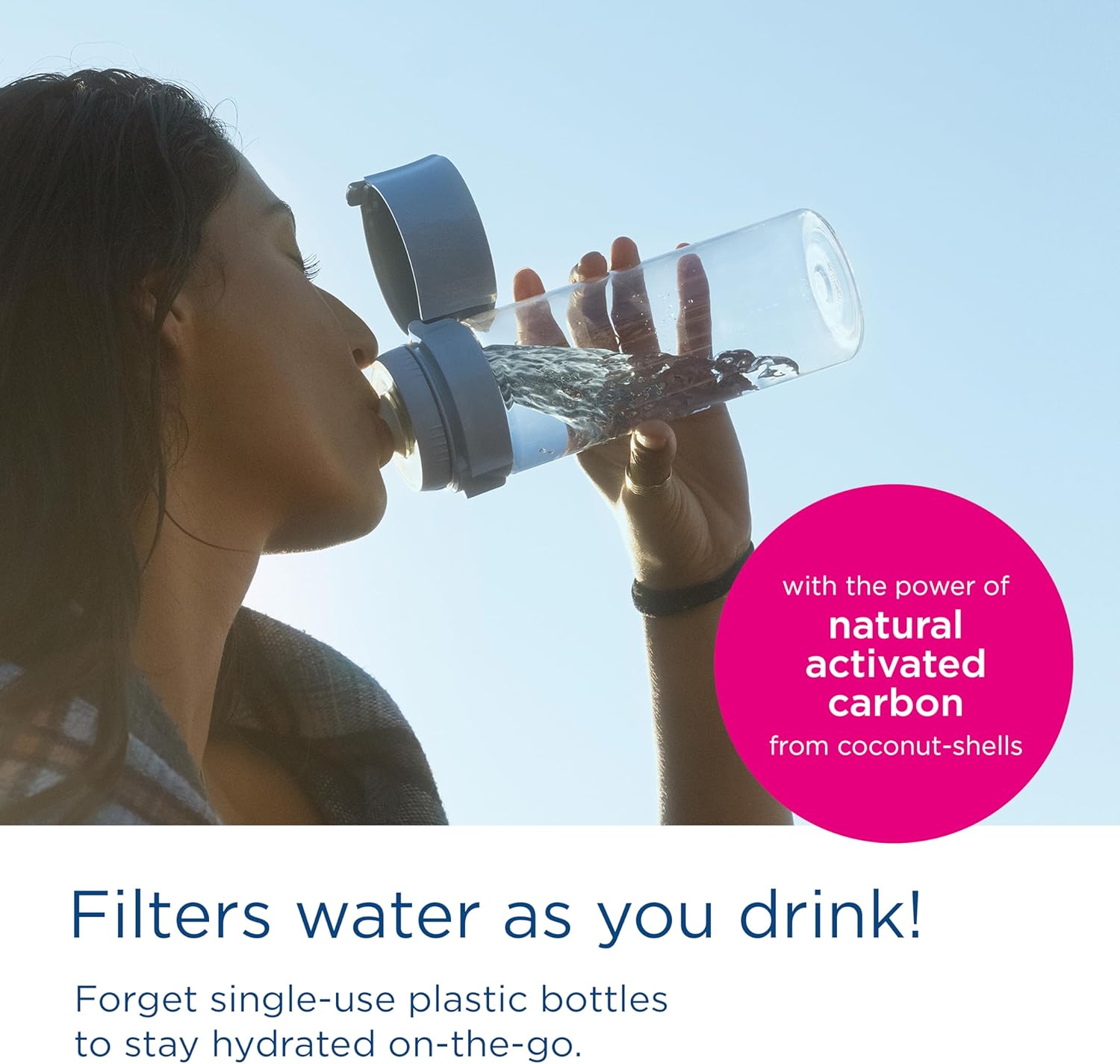 Detalle de BRITA Water Filter Bottle Light Green (600ml) with 2x MicroDisc Filters