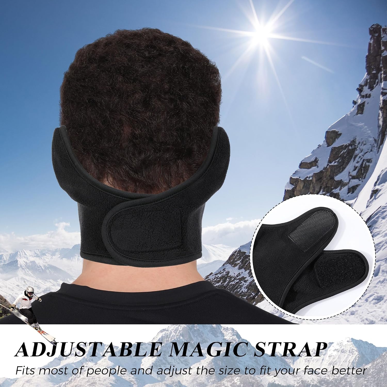 Detalle 2 de WTACTFUL D01-8DF158-01 Winter Half Face Mask, Breathable Black Polyester