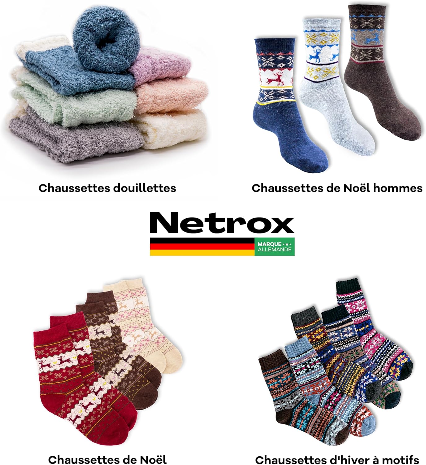 Thumbnail 5 de Netrox – Chaussettes douillettes femme, 6 paires, taille 36–42, pelucheuses pour l’intérieur et l’hiver
