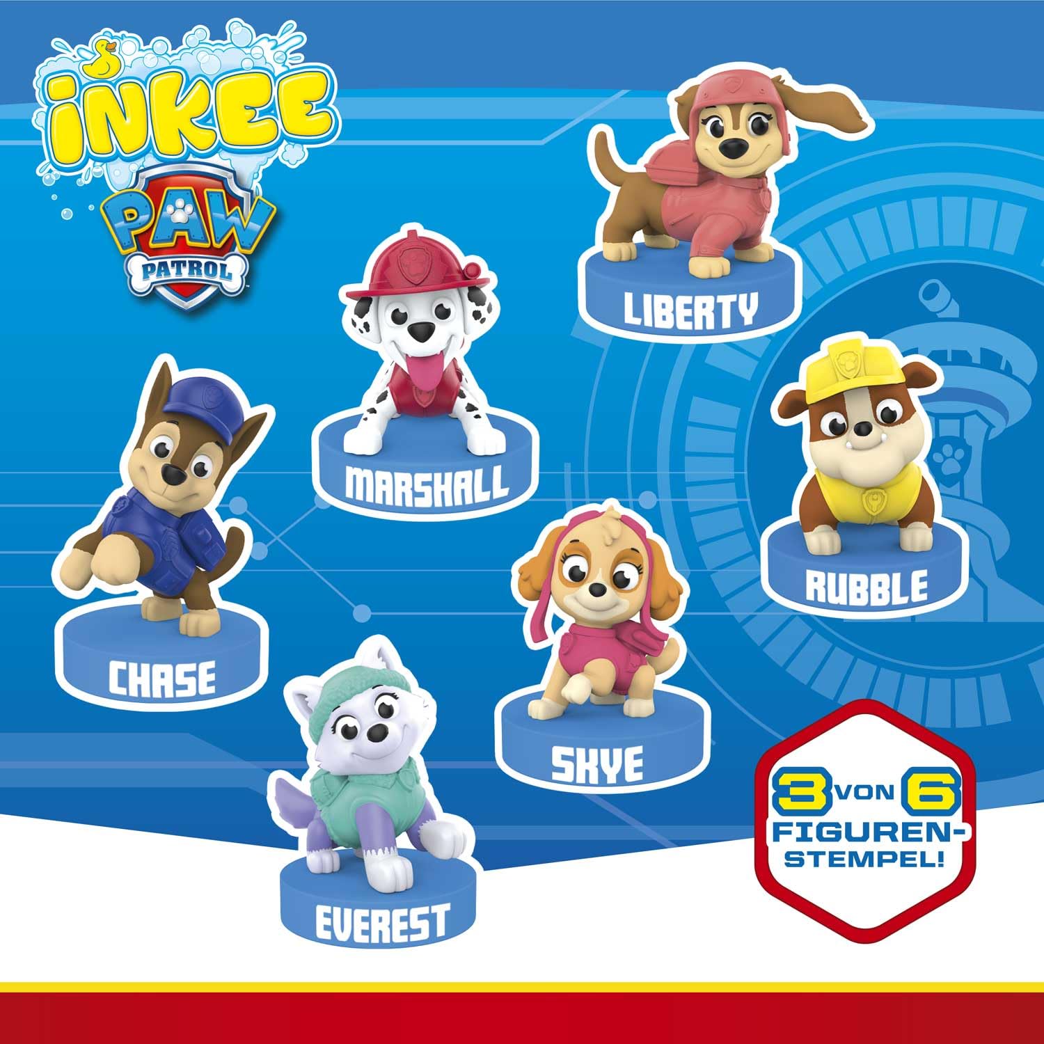 Detalle de INKEE Surprise Paw Patrol Badebomben für Kinder (3er-Set) mit Überraschungs-Stempelfiguren