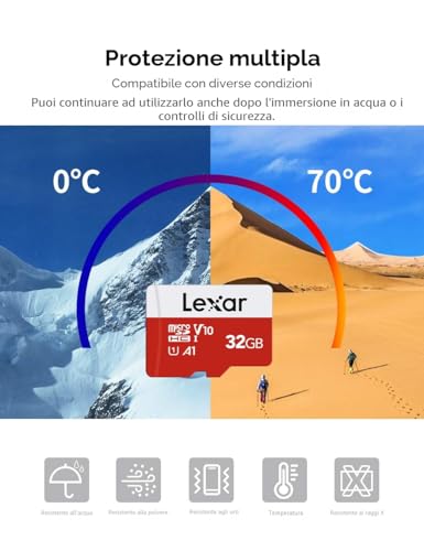 Thumbnail 6 de Lexar Scheda Micro SD 32 GB 2 Pack – UHS-I, A1, U1, V10, fino a 100 MB/s (+ adattatore SD)