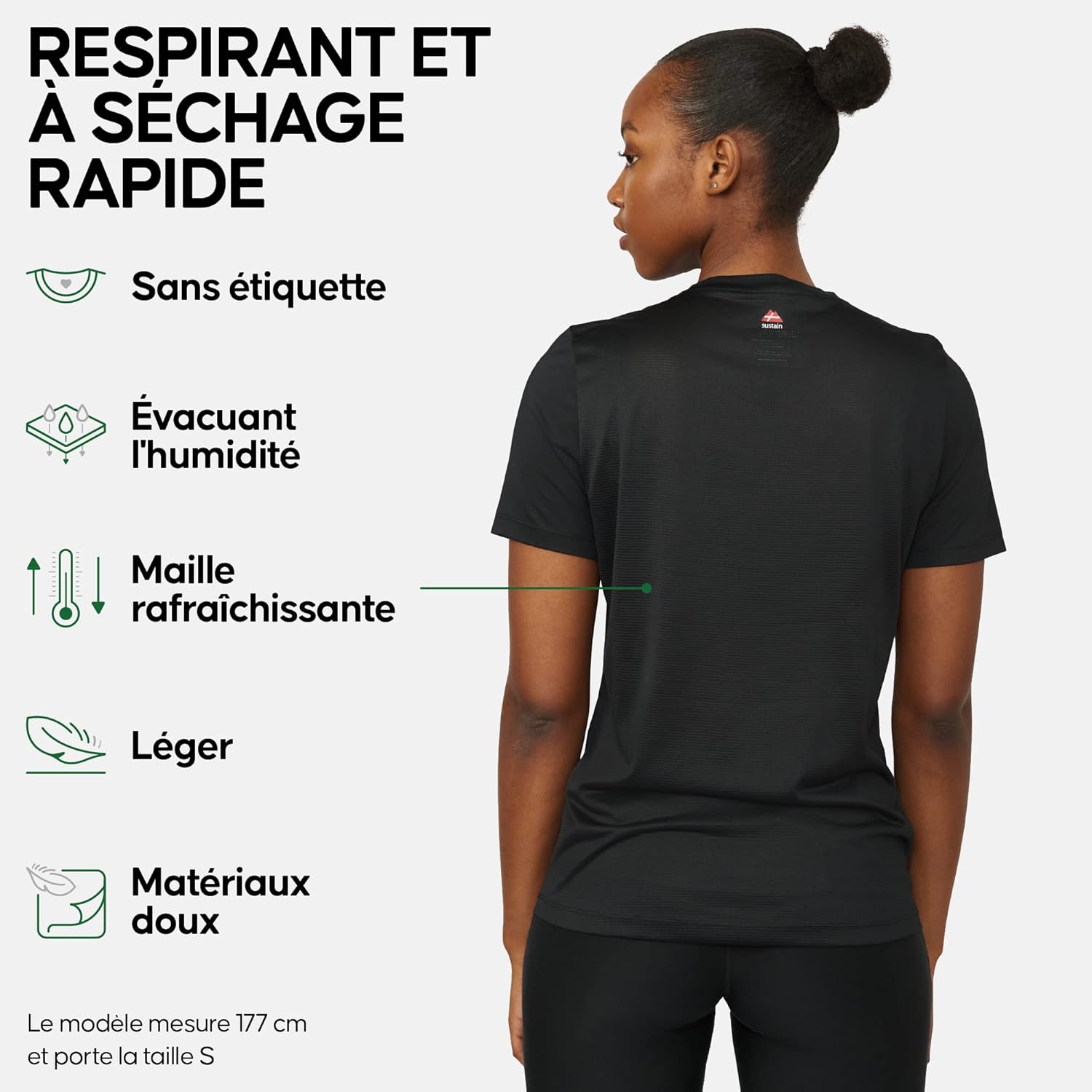 Detalle de T-shirt DANISH ENDURANCE femme, ultra respirant, manches courtes đââ
