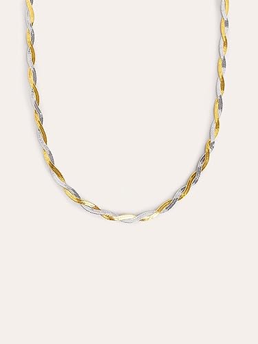Detalle 1 de SINGULARU Collar Mujer Lisse Twister Mix Acero — brillo duradero en acero inoxidable