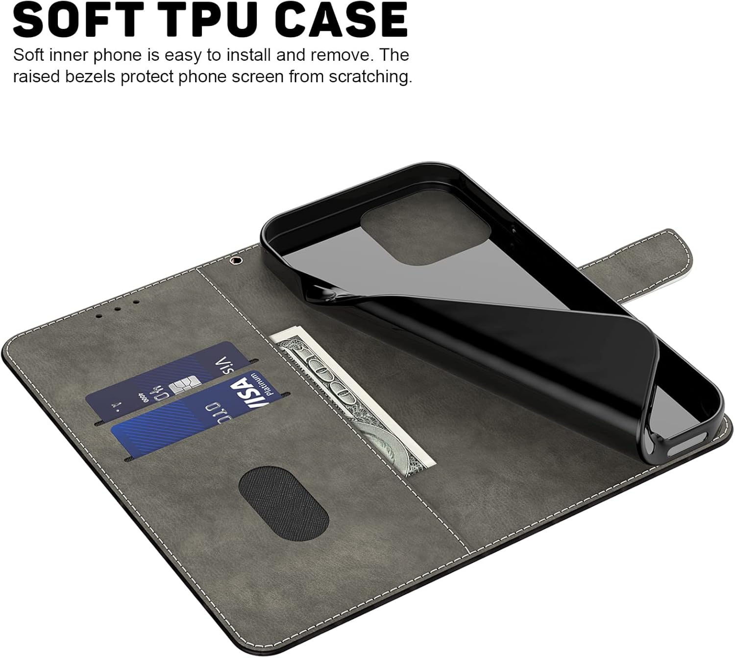 Thumbnail 3 de TUOLISG Case for Samsung Galaxy A25 5G 6.5'' | Flip Wallet with Magnetic Closure & Card Slot