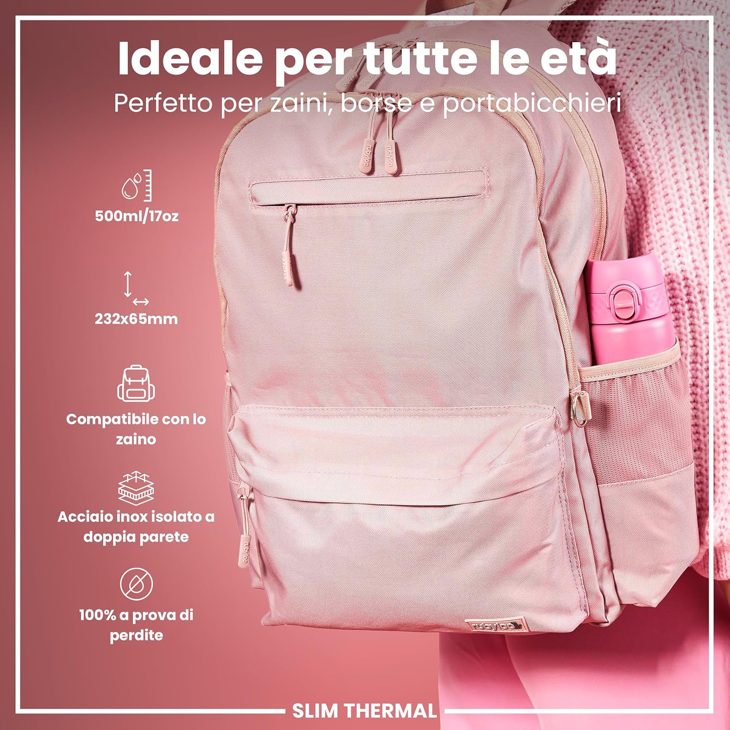 Thumbnail 1 de ION8 Borraccia Termica in Acciaio Isolato 500ml – Sicura, Durevole e Facile da Aprire