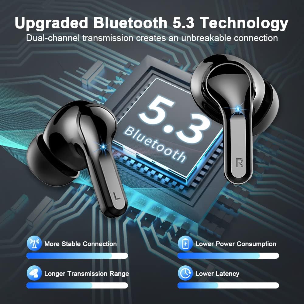 Thumbnail 1 de Ordtop Bluetooth In-Ear Kopfhörer (Bluetooth 5.3, 4-Mikrofon, CVC 8.0, USB-C, IP7) – kabellos mit bis zu 40 h