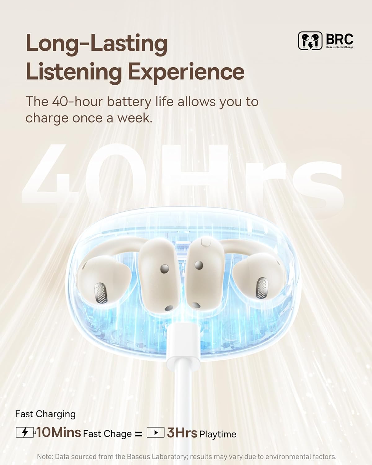 Thumbnail 6 de Baseus Bowie MC1 Open-Ear Clip-On Earbuds with Anti-Drop Design (White)