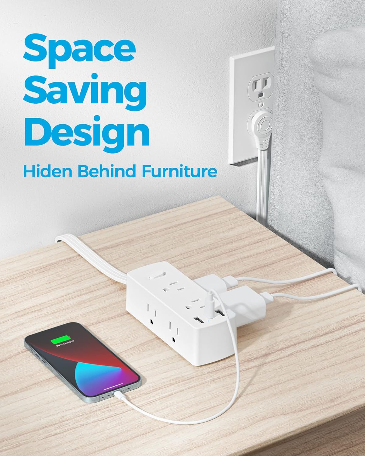 Thumbnail 3 de Olcorife Ultra Thin Power Strip 5ft 🔌