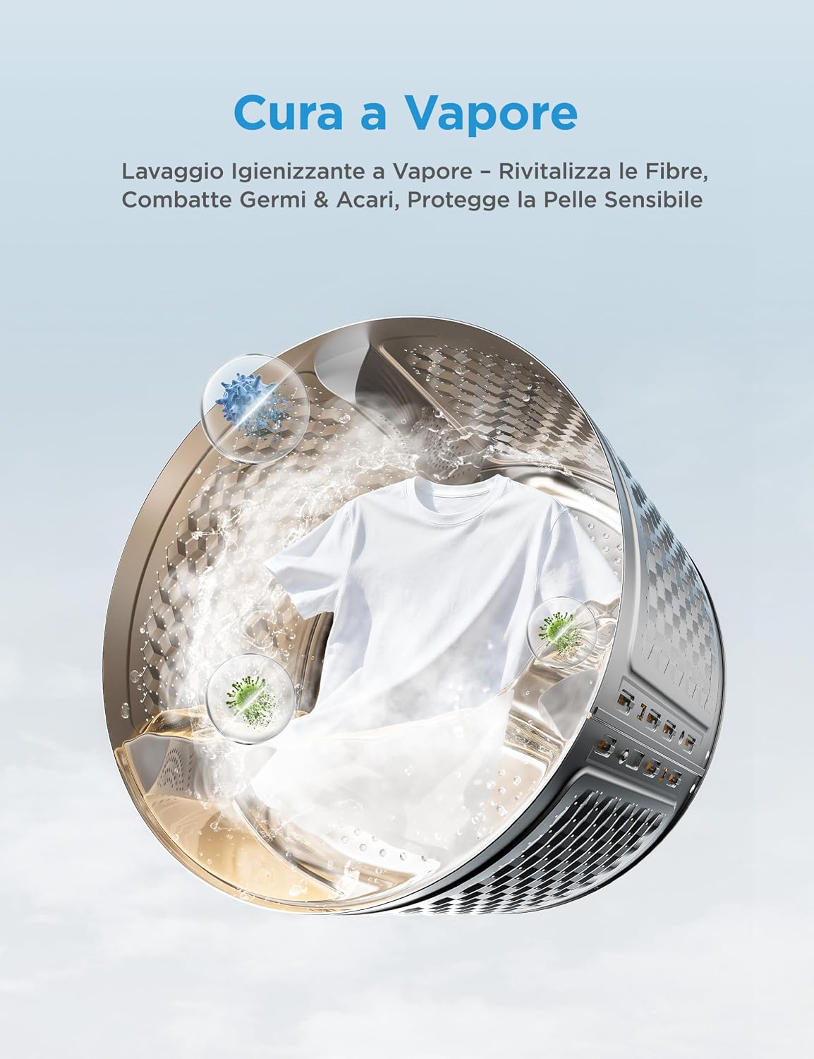 Thumbnail 4 de Midea Lavatrice 8 kg Classe A-10% Silent Inverter Motor: lavaggi efficienti, silenzio e praticità