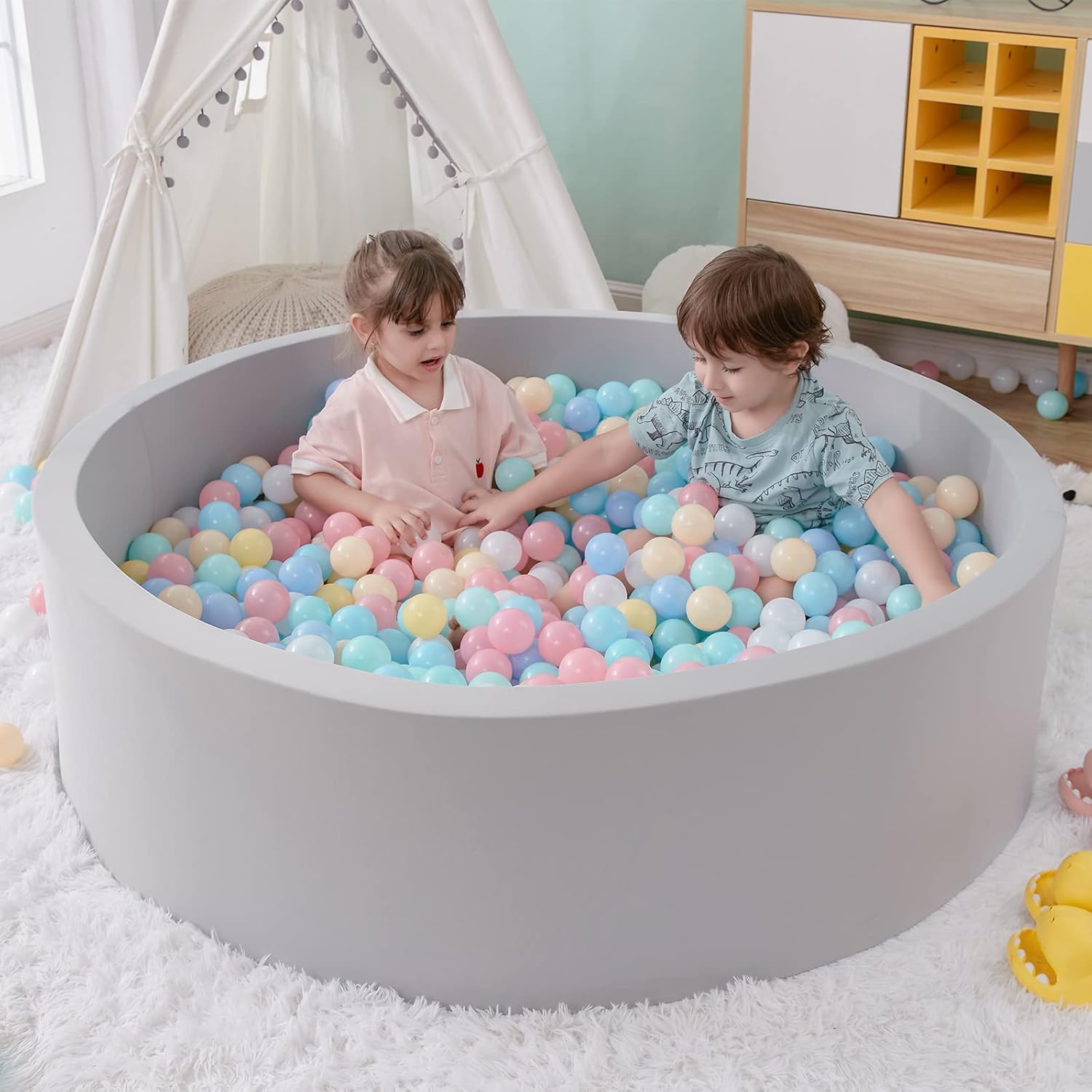 Detalle de SHJADE Foam Ball Pit 47.2 in Playpen