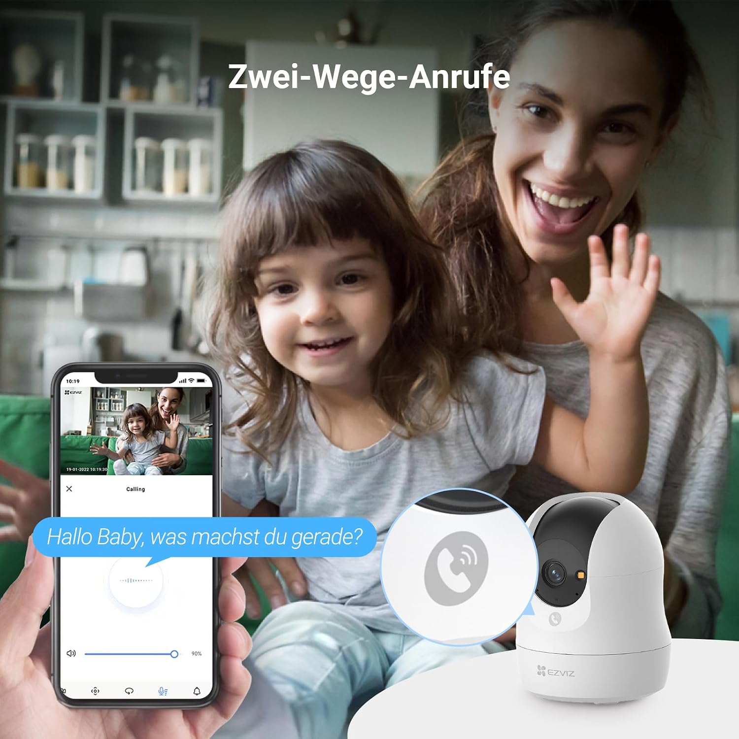 Thumbnail 5 de EZVIZ C6N G1 4K Überwachungskamera Indoor – 2er Pack, 360° PTZ, Farbnachtsicht, Zweiwege-Audio, Alexa kompatibel