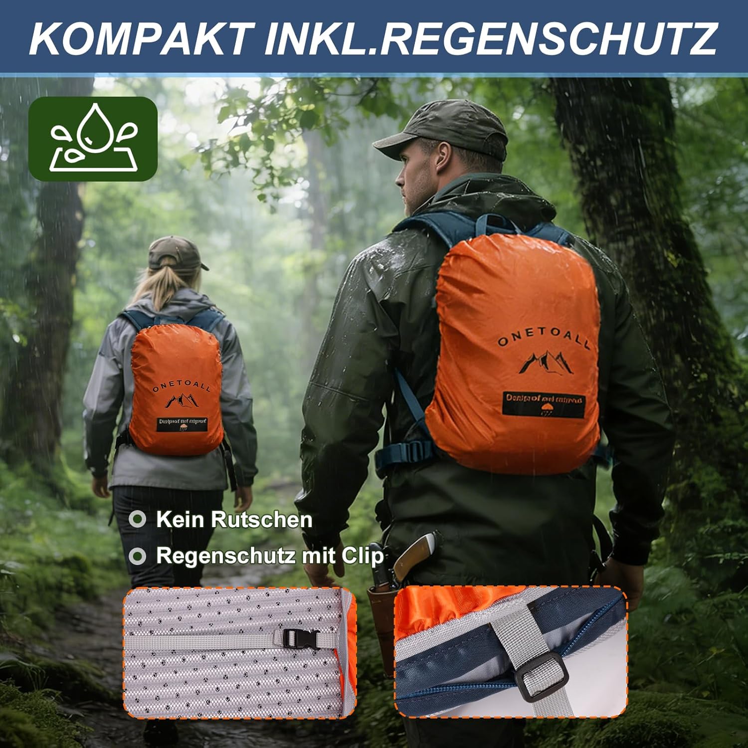 Thumbnail 6 de ONETOALL Wanderrucksack Damen – 30 L, leicht, wetterfest und mit Rückenbelüftung
