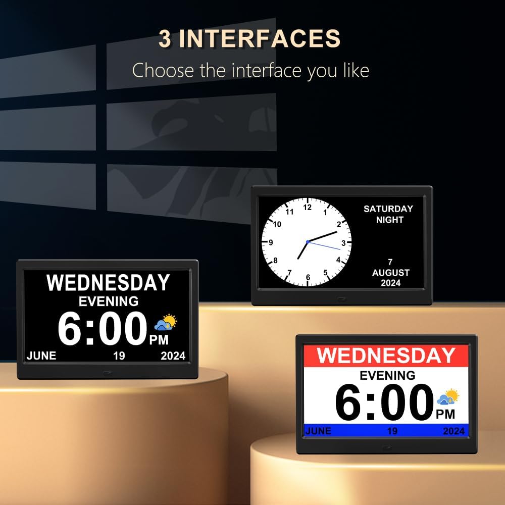 Thumbnail 1 de CAZOKASI Extra Large Impaired Vision Digital Alarm Clock (10.1 Inch, Black)