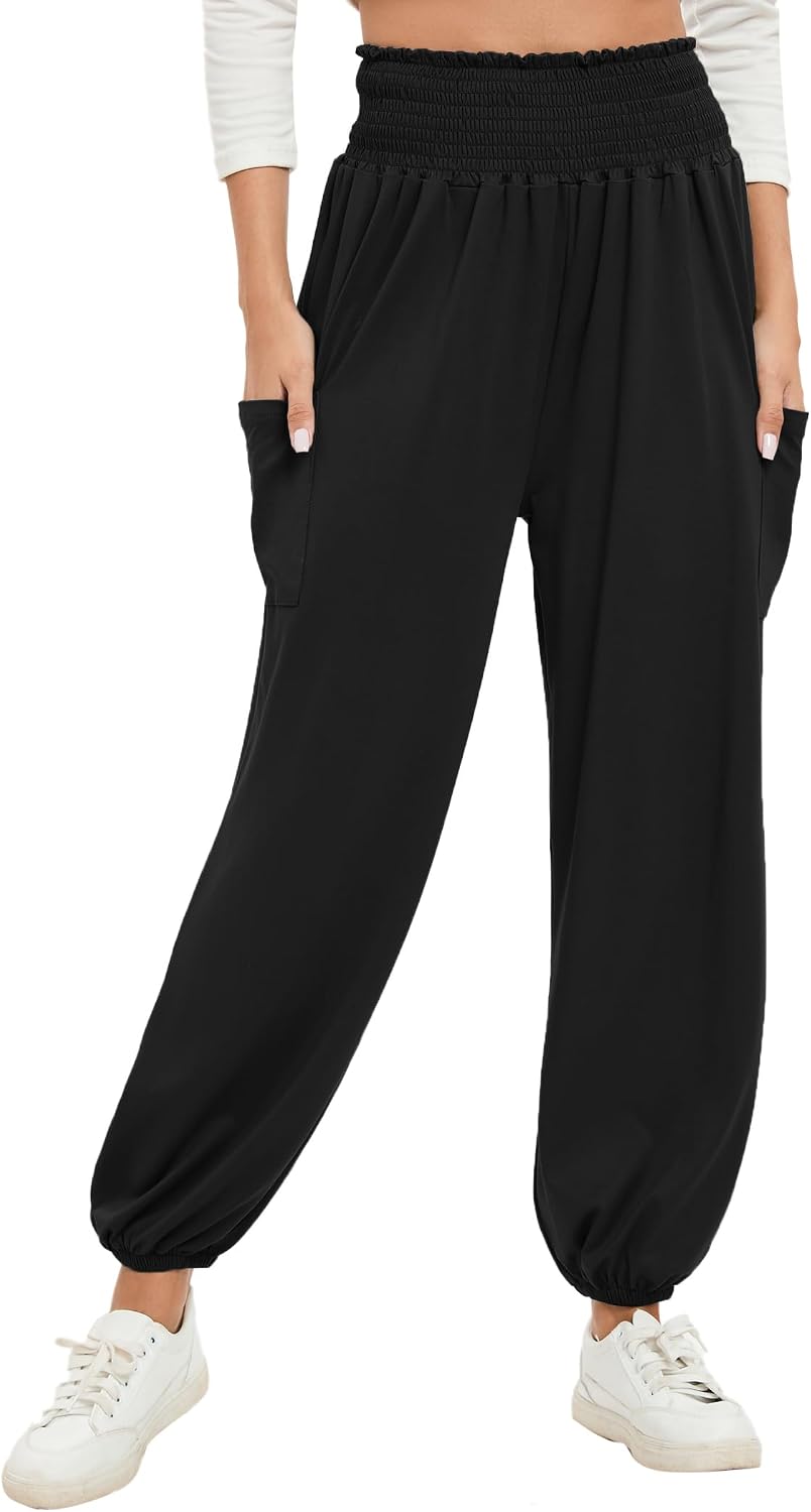 Detalle 2 de Famulily Womens Yoga Sweatpants with Pockets – High Waist Harem Lounge Trousers